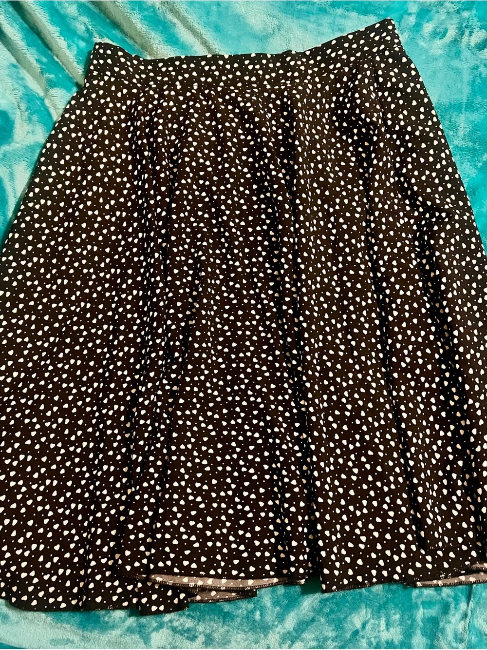 Black Heart-Print Skater Skirt - Women's Circle Skirt